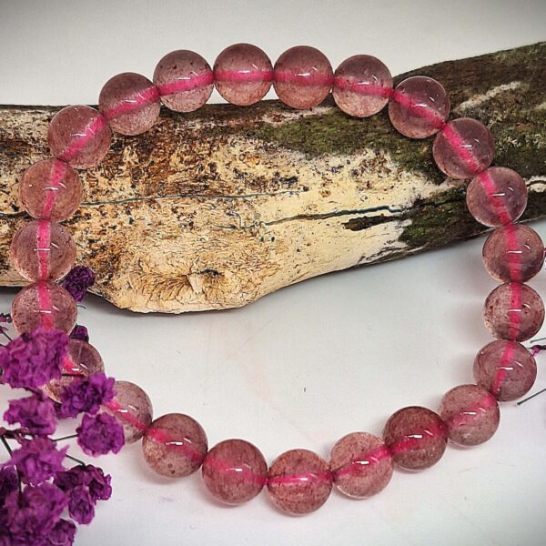 Erdbeerquarz Stretcharmband 8 mm Perlen