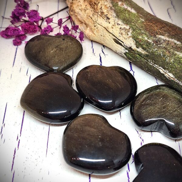 Schimmerndes Goldobsidian Herz